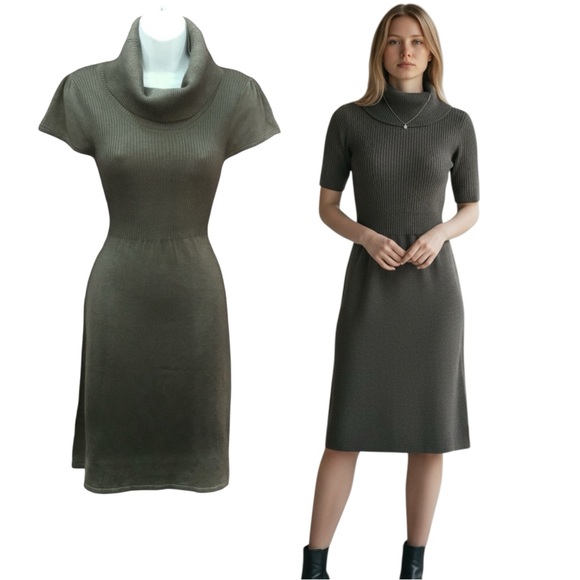Calvin Klein Brown Cowl Neck Sweater Dress - Women’s Medium - Picture 1 of 15